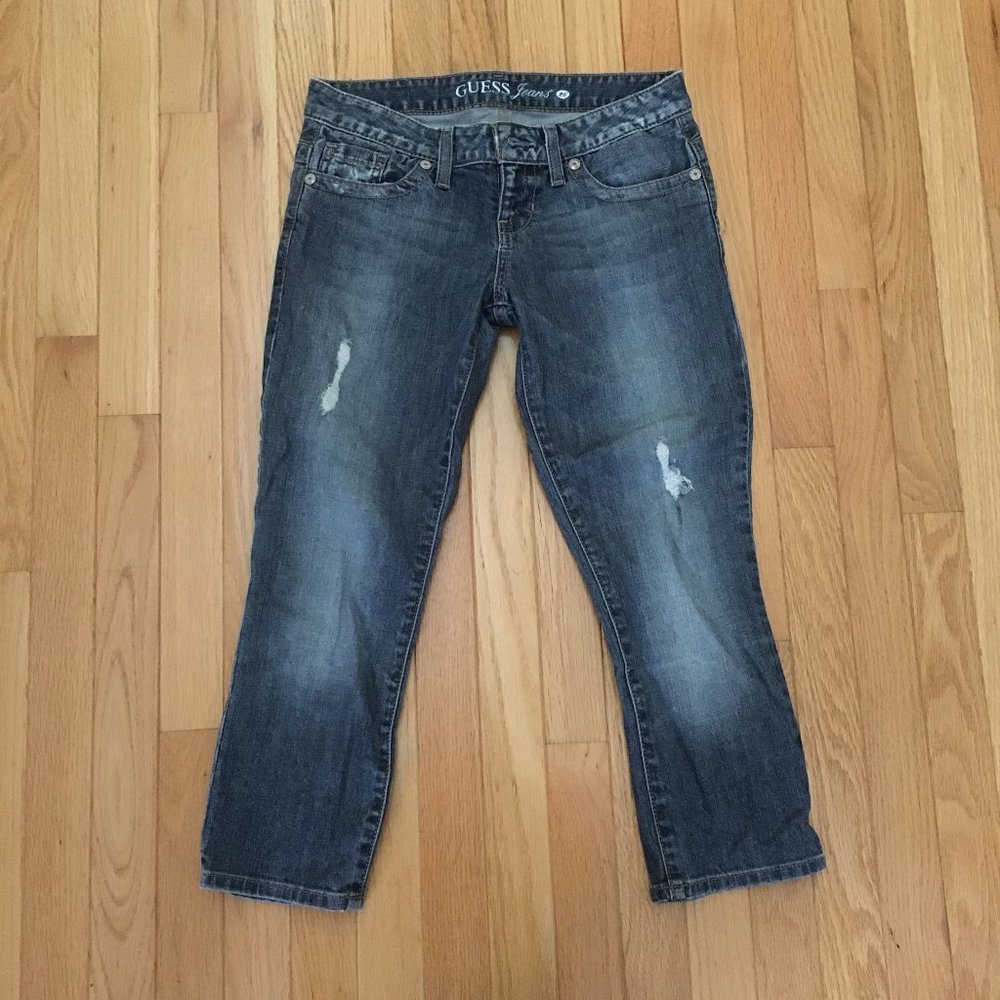 Vintage Guess Distressed low-rise Jean Capris Size 26